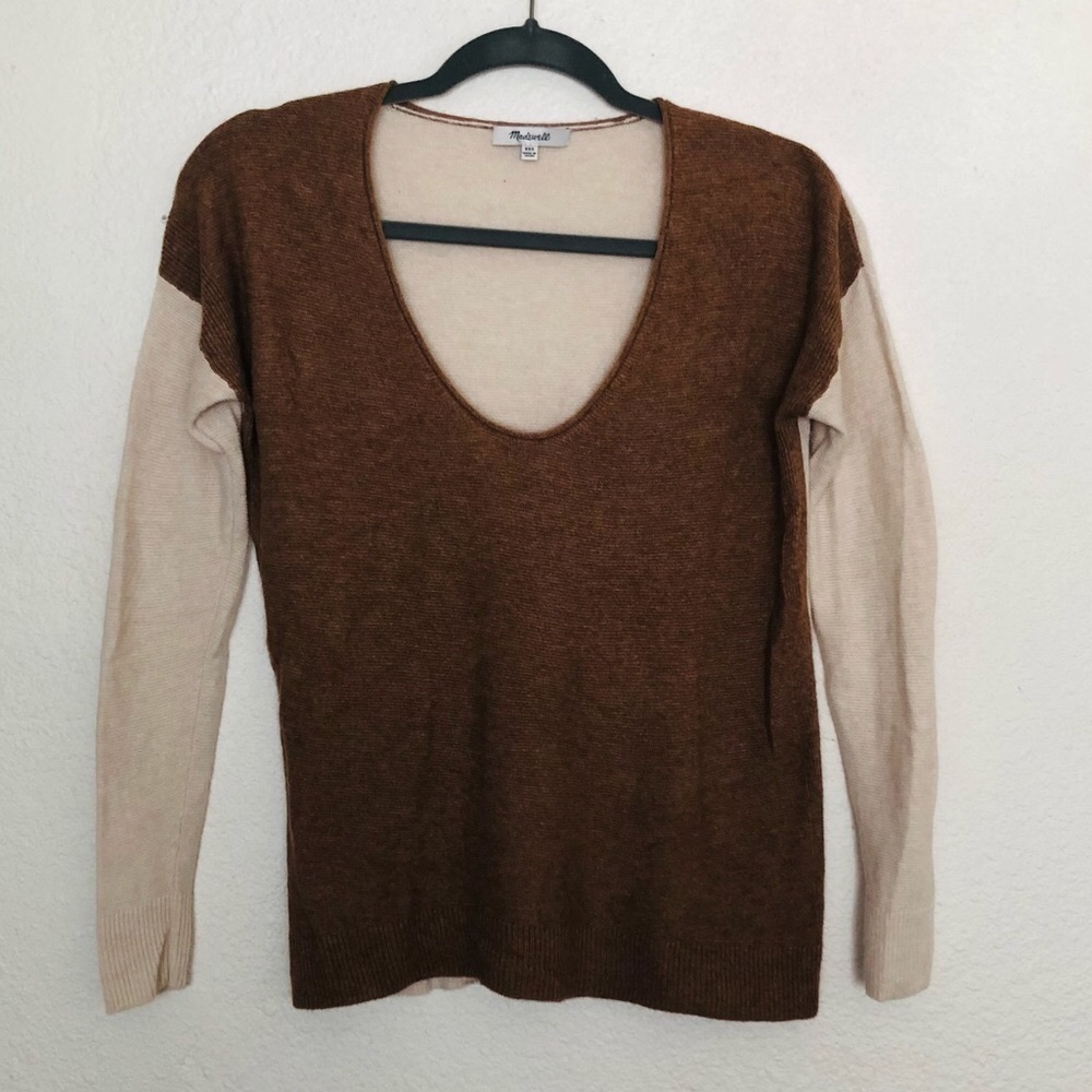 Madewell brown and beige sweater